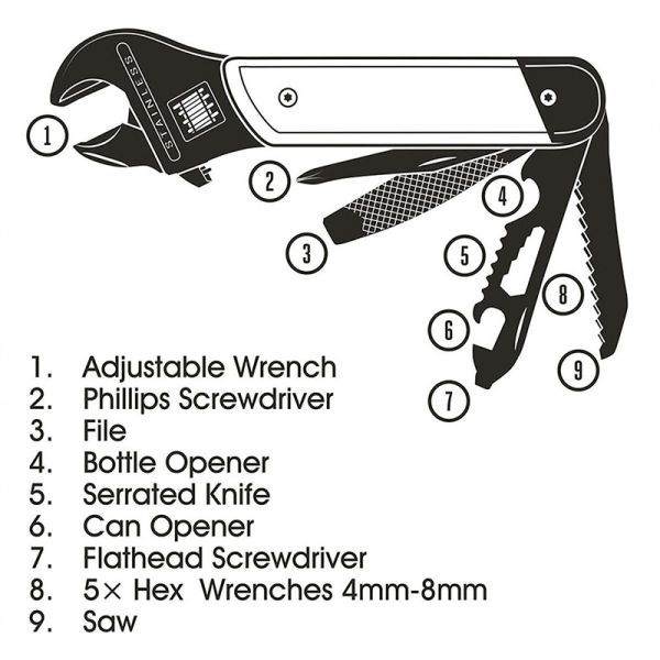 Gentlemen's Hardware 9 in 1 Multi-Tool